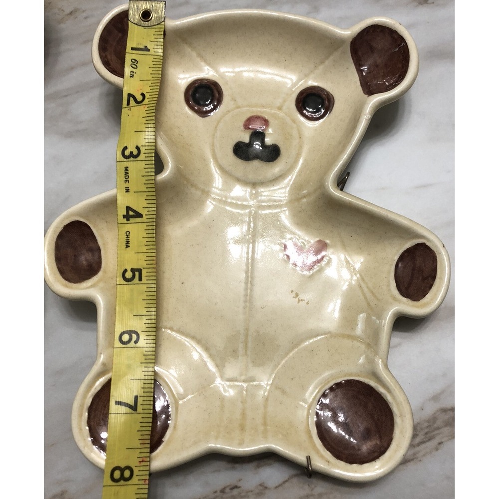 N.S. GUSTIN Teddy Bear Small Ceramic Cookie‎ Tray Vintage Rare - Picture 2 of 3